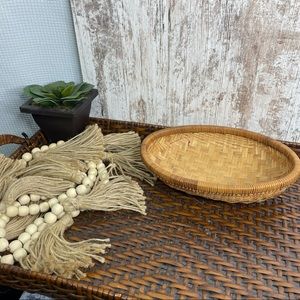 MCM Bamboo Weave Basket Vtg Bamboo Bowl Basket